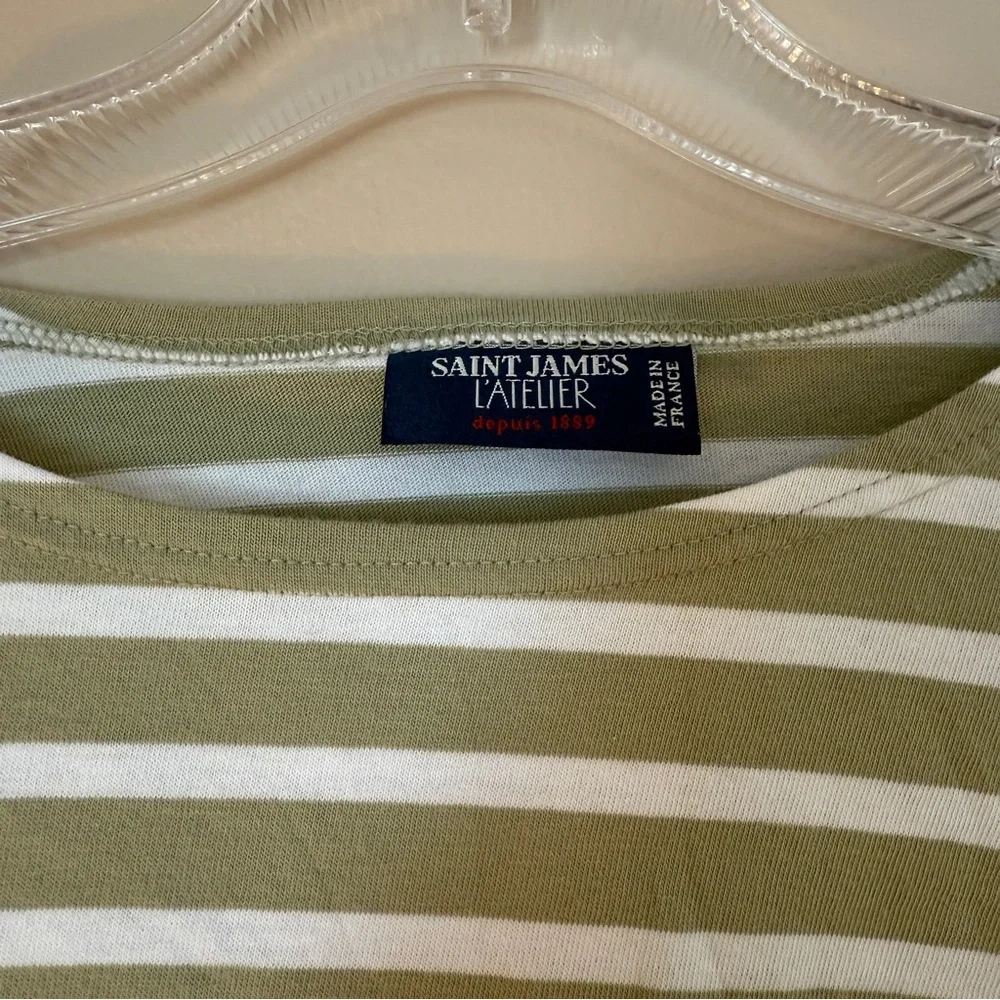 Saint James MINQUIERS DROP II Breton Stripe Long Sleeve Drop Shoulder Medium - Picture 4 of 9